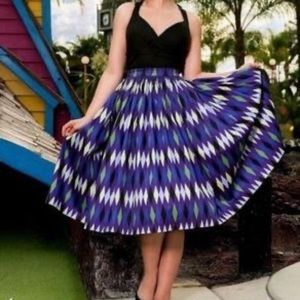 Pinup Girl Clothing Purple/Green Harlequin Jenny Skirt